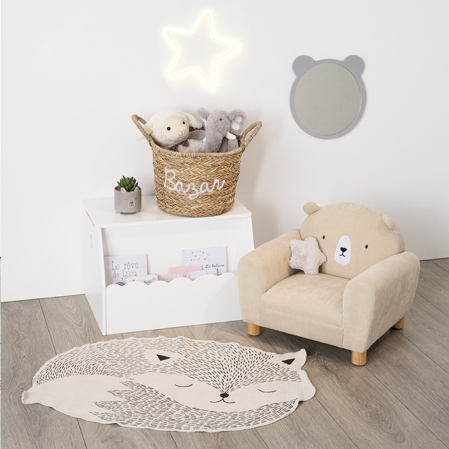 Raft pentru copii cu spatiu de depozitare jucarii