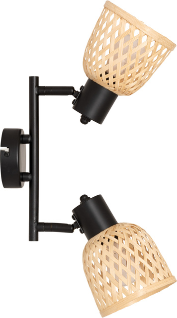 Lămpi de tavan LIO 2 abajururi din bambus împletit, 2 x Ø 17 cm