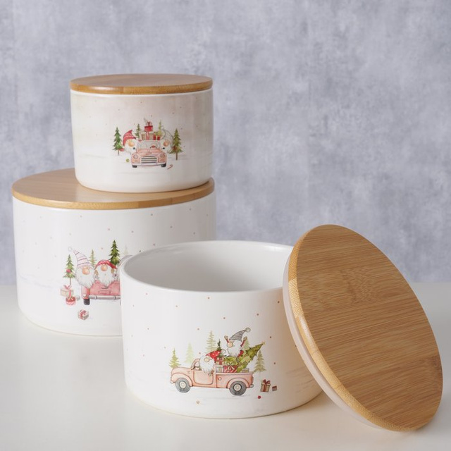 Set de recipiente ceramice pentru depozitare CARRIE, Ø 11-16 cm