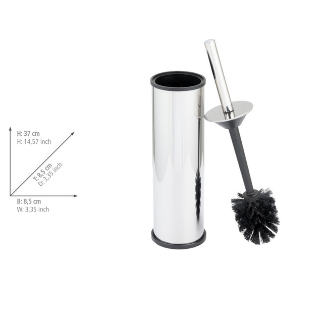Perie de toaleta cu recipient etans din otel inoxidabil OLMEDO, Ø 8,5 cm