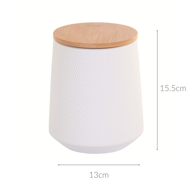 Recipient ceramic cu capac din bambus, 1080 ml