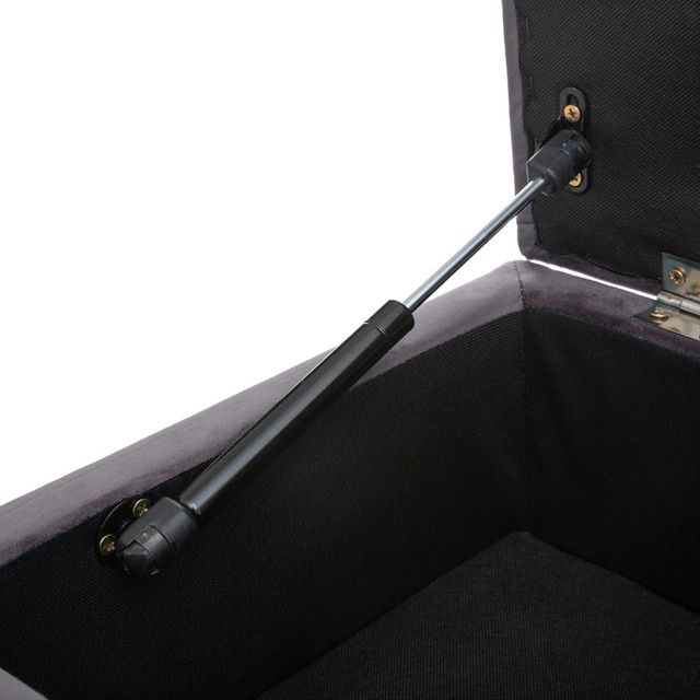 Bancuta tapitata HIVER, velur, gri, 102 x 38 x 41 cm