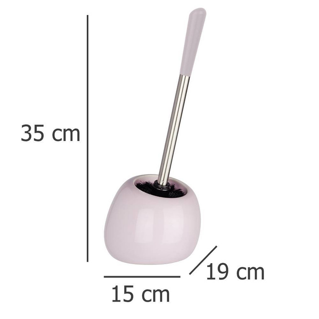 Perie WC cu suport Wenko, Polaris, Roz pastel