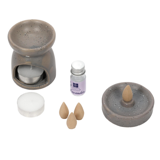 Lămpă aromatică + bețișoare parfumate HAPO, 9 piese