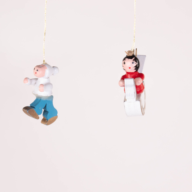 Set de jucării din lemn pentru brad, 24 buc.