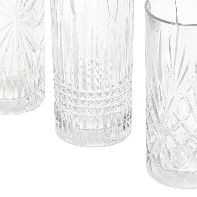 Set 3 pahare cu model, 380 ml