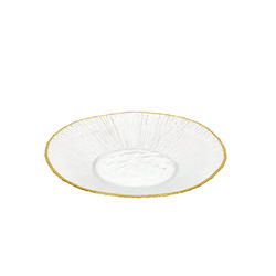 Farfurie de desert din sticlă cu margine aurie DATURA, 21 cm