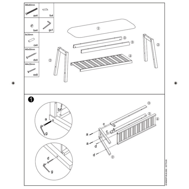 Dulap pantofi cu scaun, bambus, Ecori, WENKO