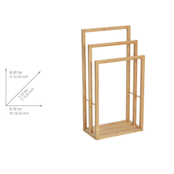 Suport pentru prosoape cu trei brațe, Bamboo, WENKO