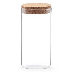 Borcan depozitare, Zeller, 550ml, 16x7,5cm, Sticla/Pluta