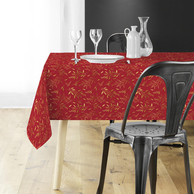 Fata de masa cu model auriu, 140 x 240 cm, NAELLE