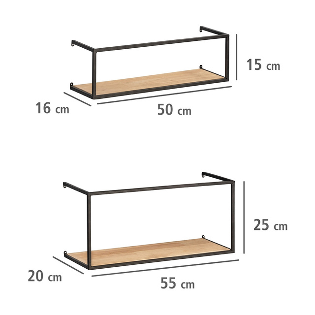 Rafturi de perete pentru camera GEO, 2 bucăți, Wenko
