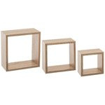 Un set de trei rafturi decorative de perete CUBE