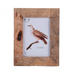 Rama foto verticală cu cadru decorativ din lemn de mango, 18 x 23 x 2,5 cm