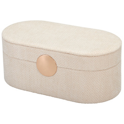 Cutie de bijuterii GLINT cu oglindă, de culoare albă, 25 cm