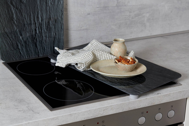 Plăci de protecție din sticlă pentru aragaz SLATE, 2 bucăți incluse, WENKO