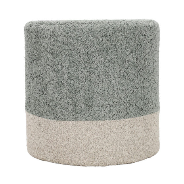 Puf rotund tapițat în două culori boucle, Ø 35 x 34 cm
