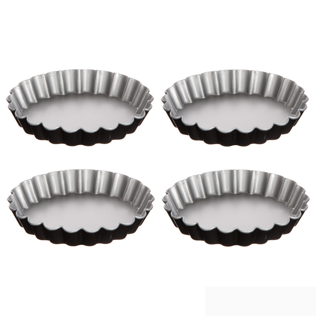 Forme metalice pentru mini tarte 12 cm, 4 buc.