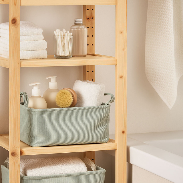 Coș de depozitare cu mânere, din poliester, 40 x 29 x 22 cm