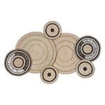 Decoratiune de perete Boho, cercuri din paie, 115 x 72 cm