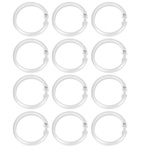 Inele pentru perdele de duș LARGE, 12 bucăți, Alb, Wenko