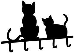 Suport pentru chei PISICI - 5 cârlige incluse