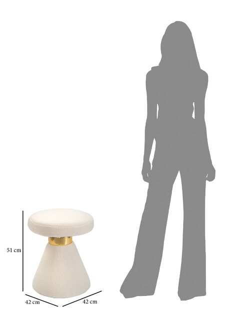 Taburet de pluș, înălțime 51 cm