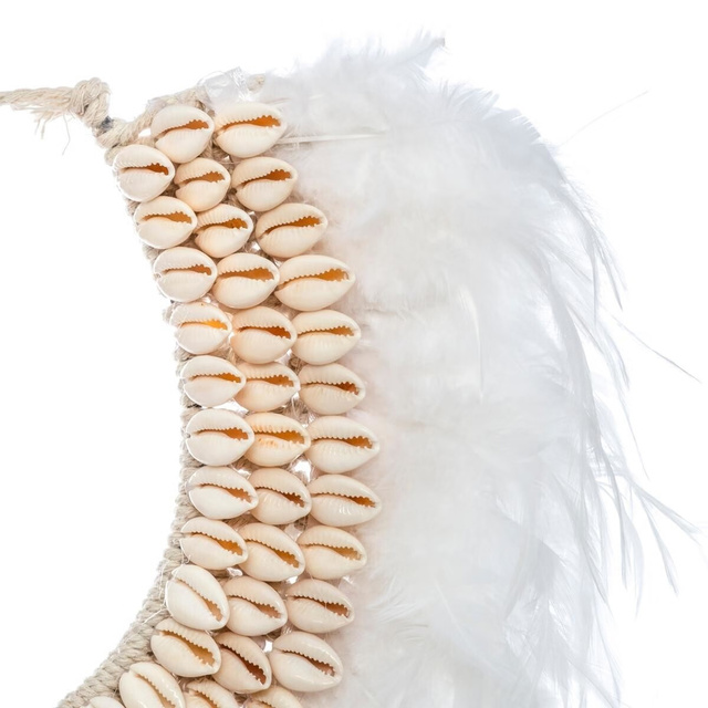 Decoratiune cu pene si scoici, 40 cm