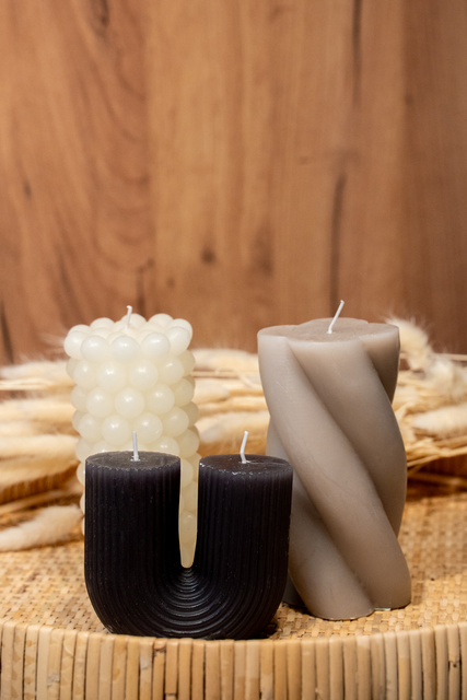 Lumanare decorativa perle, 10 x 7 cm