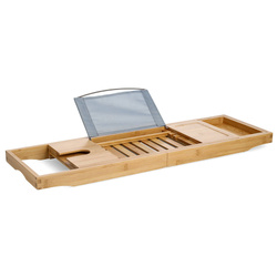 Raft pentru baie, din bambus, cu suport pentru carte, 70 cm