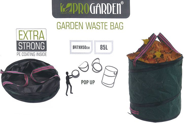 Geantă frunze pentru gradina, 85 L, pop-up