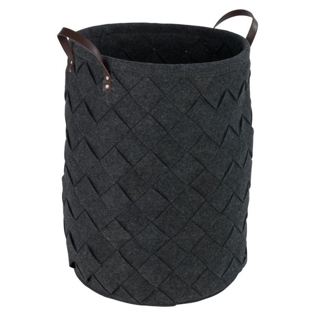 Coș rotund pentru rufe TROVO, antracit, WENKO