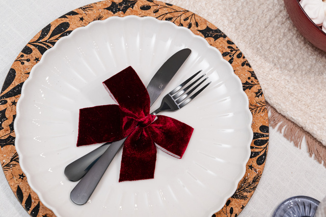 Fundite pentru brad, stofa, 3 bucati, 10 x 9 cm