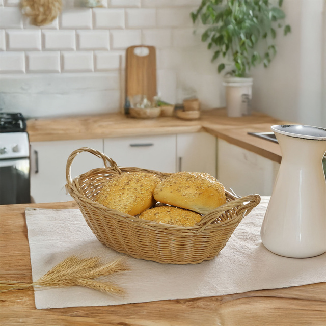 Coș de pâine, fructe, țesut cu mânere, 29 x 18 cm, Kesper