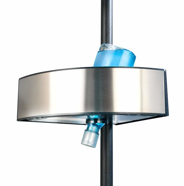 Raft telescopic cu 3 niveluri si oglinda, Negru, 70-260x27,5x20 cm, Wenko