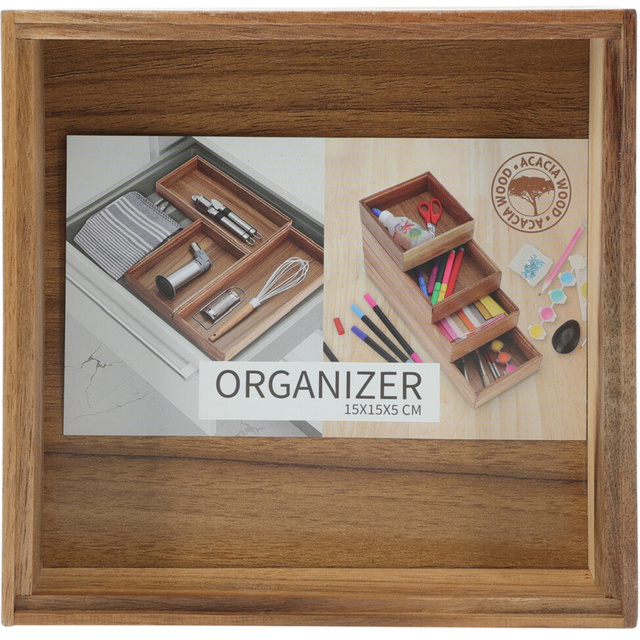 Organizator din lemn HEDO pentru sertar, 15 x 15 x 5 cm