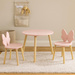 Set de mobilier pentru copii cu fundiță roz, măsuță + 2 scaune