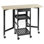 Carucior de bucatarie cu roti, extensibil