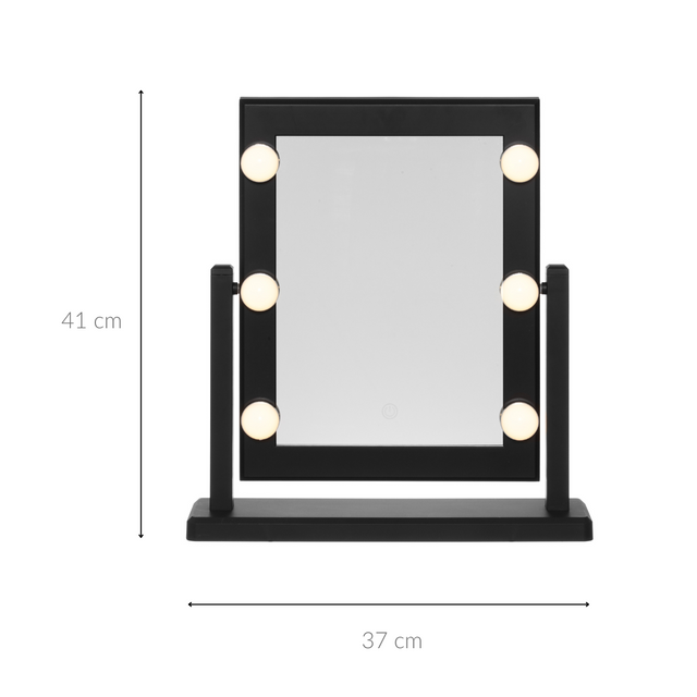 Oglindă de machiaj cu lumini LED, 37 x 41 cm