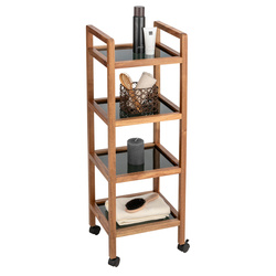 Etajeră mobilă din lemn de salcâm FONDI, 4 niveluri, înălțime 101,5 cm
