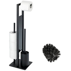 Suport Rivalta pentru hârtie igienică și perie de WC, negru, Wenko