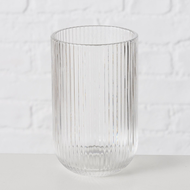 Pahar pentru apa Rigano, sticla canelata, 320 ml, transparent