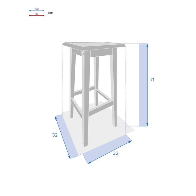 Scaun inalt din lemn de salcam TIWI