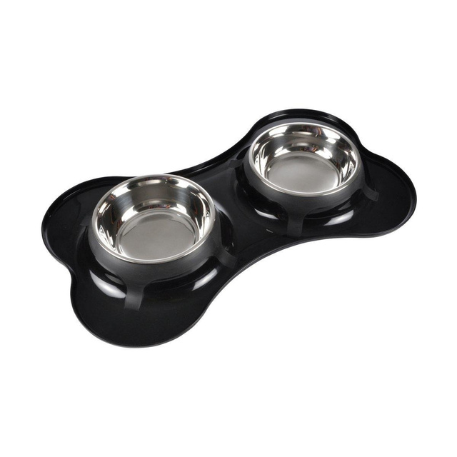 Bol pentru câini în formă de os, oțel inoxidabil, Ø 14 cm