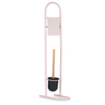 Suport metalic pentru hârtie igienică și perie WC FRESHY cu elemente din bambus