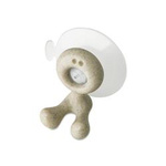 Suport pentru periuțe de dinți TOMMY, fixat cu ventuză, KOZIOL, alb reciclat