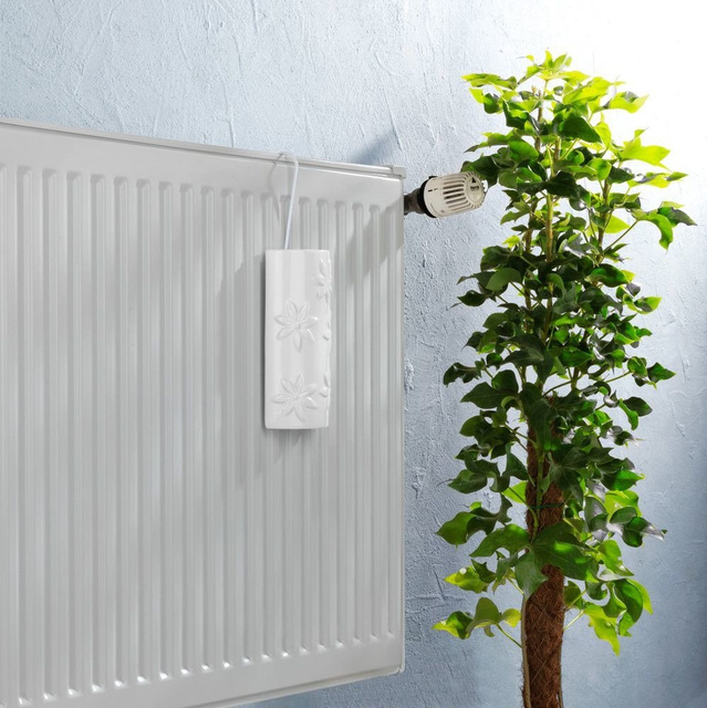 Umidificator pentru calorifer, Ceramica, Alb cu motiv floral, WENKO