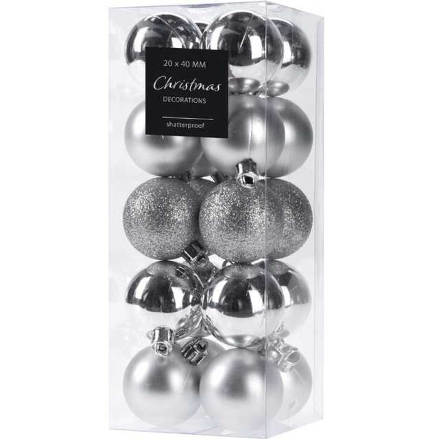 Set globuri de Craciun, Ø 4 cm, 20 bucati