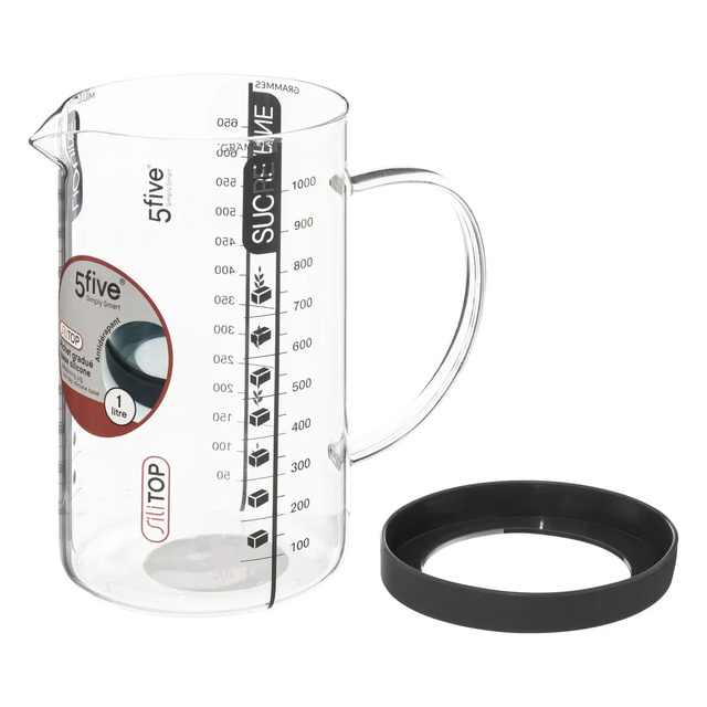 Cana gradata de bucătărie, sticlă, 1 l