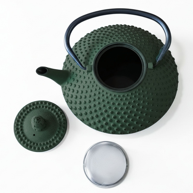 Ceainic din fontă cu infuzor MIKA, 1250 ml, verde închis